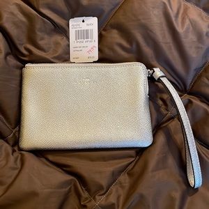 Coach NWT silver wristlet